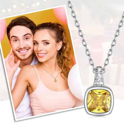 Birthstone Cubic Zirconia Pendant Necklace for HER