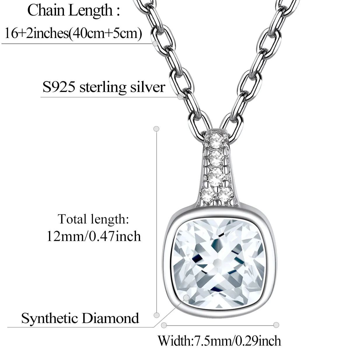 Birthstone Cubic Zirconia Pendant Necklace for Women SIZE