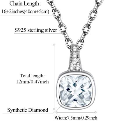 Birthstone Cubic Zirconia Pendant Necklace for Women SIZE