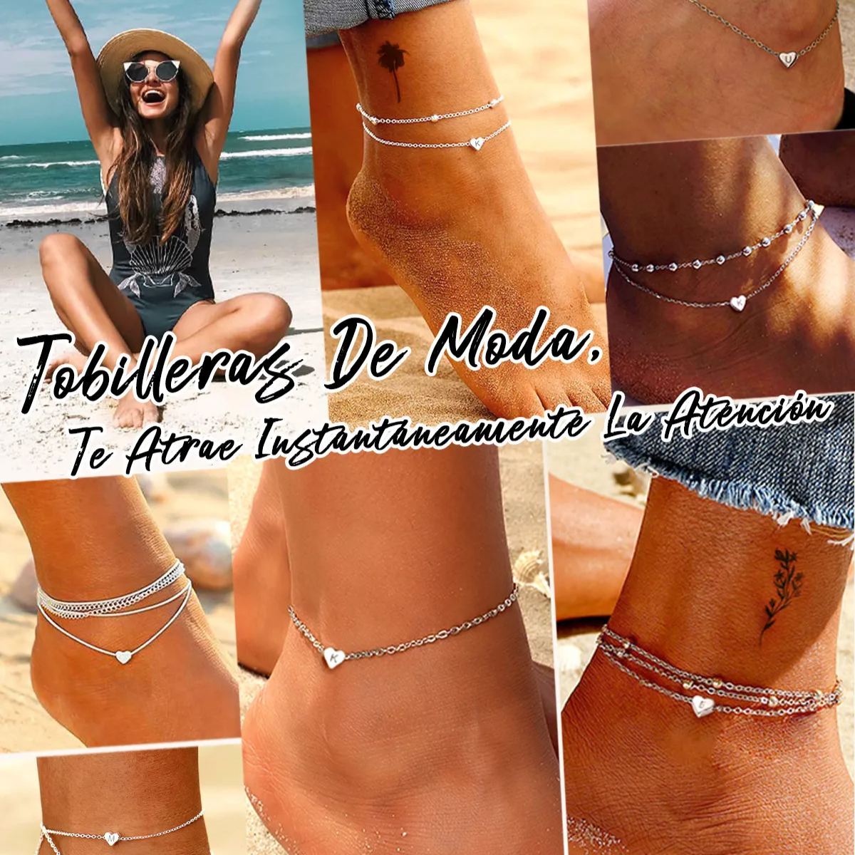 Initial Anklets Heart Ankle Bracelet For Women 