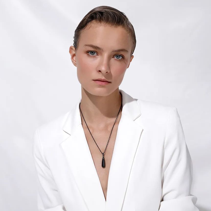 Personalized Engraved Teardrop Cremation Urn Necklace for Ashes model