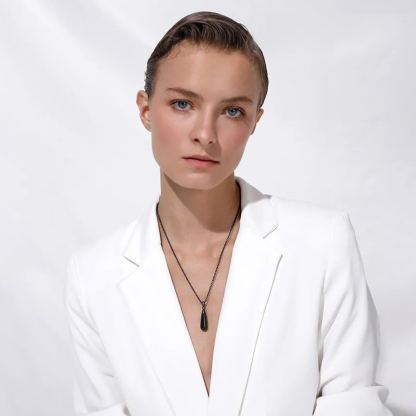 Personalized Engraved Teardrop Cremation Urn Necklace for Ashes model