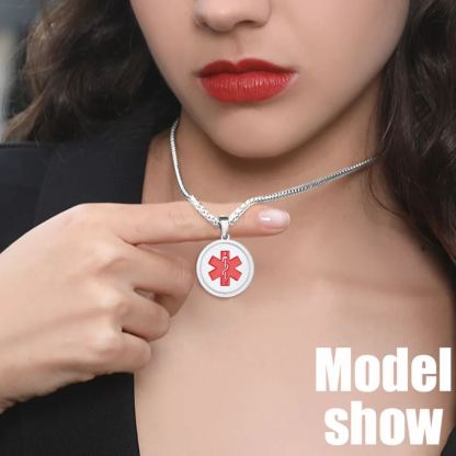 Personalized Medical ID Medical Alert Necklace model