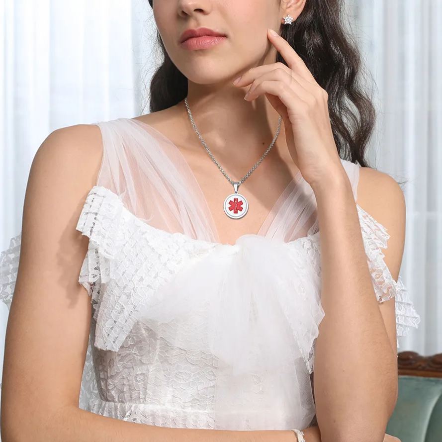 Engraved Medical ID Medical Alert Necklace model