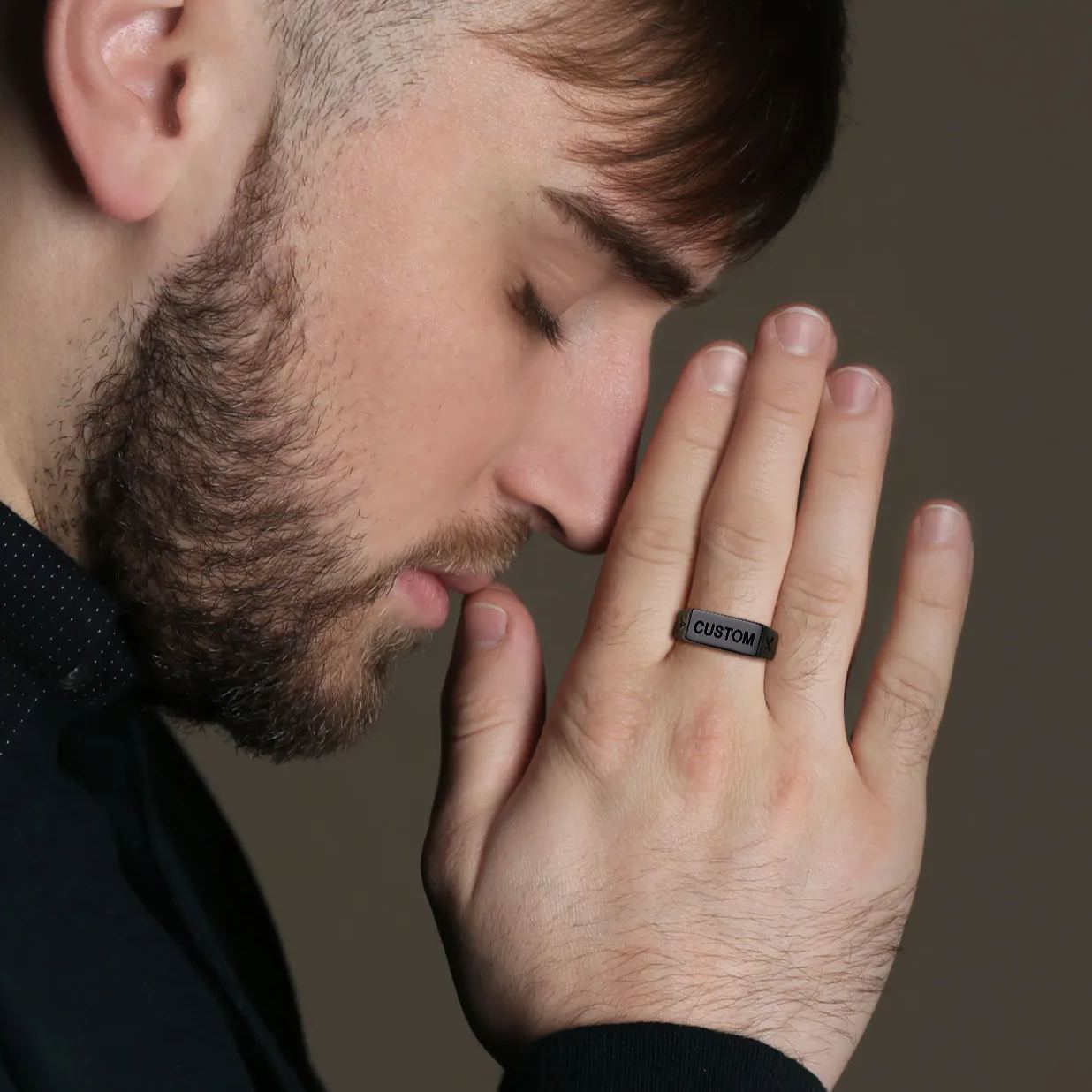 Personalized Name Engraved Signet Ring model