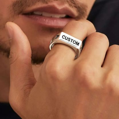 Personalized Engraved Signet Ring for Men model