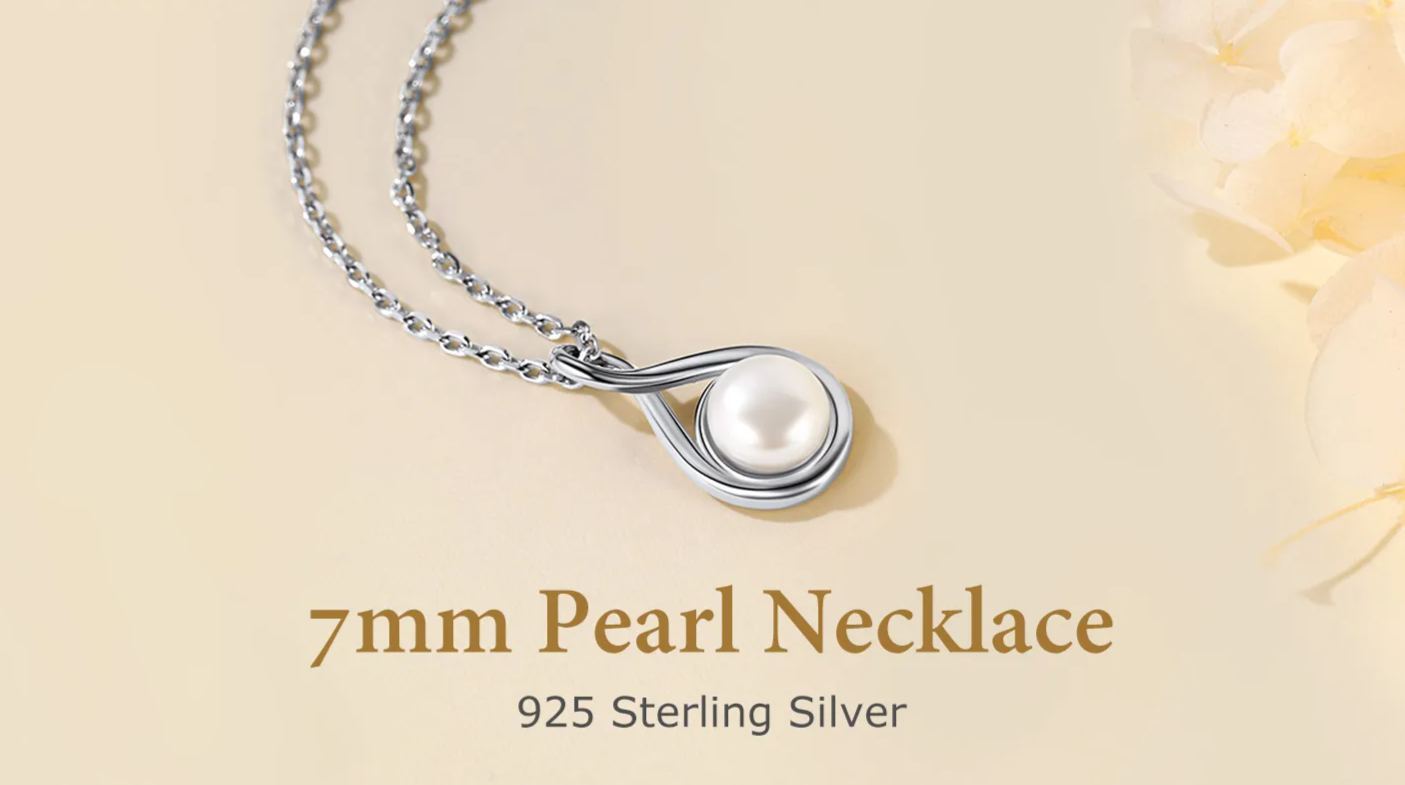 Sterling Silver Infinity Pearl Necklaces for Women  scene