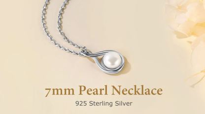 Sterling Silver Infinity Pearl Necklaces for Women  scene