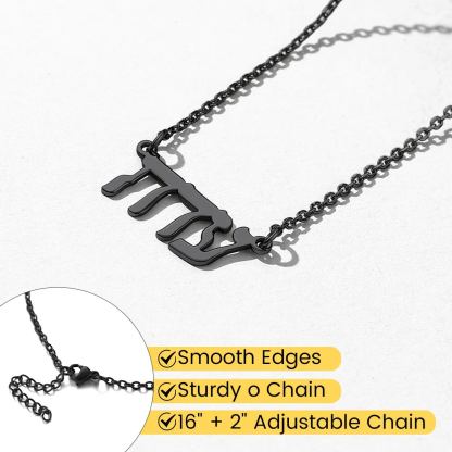 Personalized Hebrew Name Necklace for Women  black 