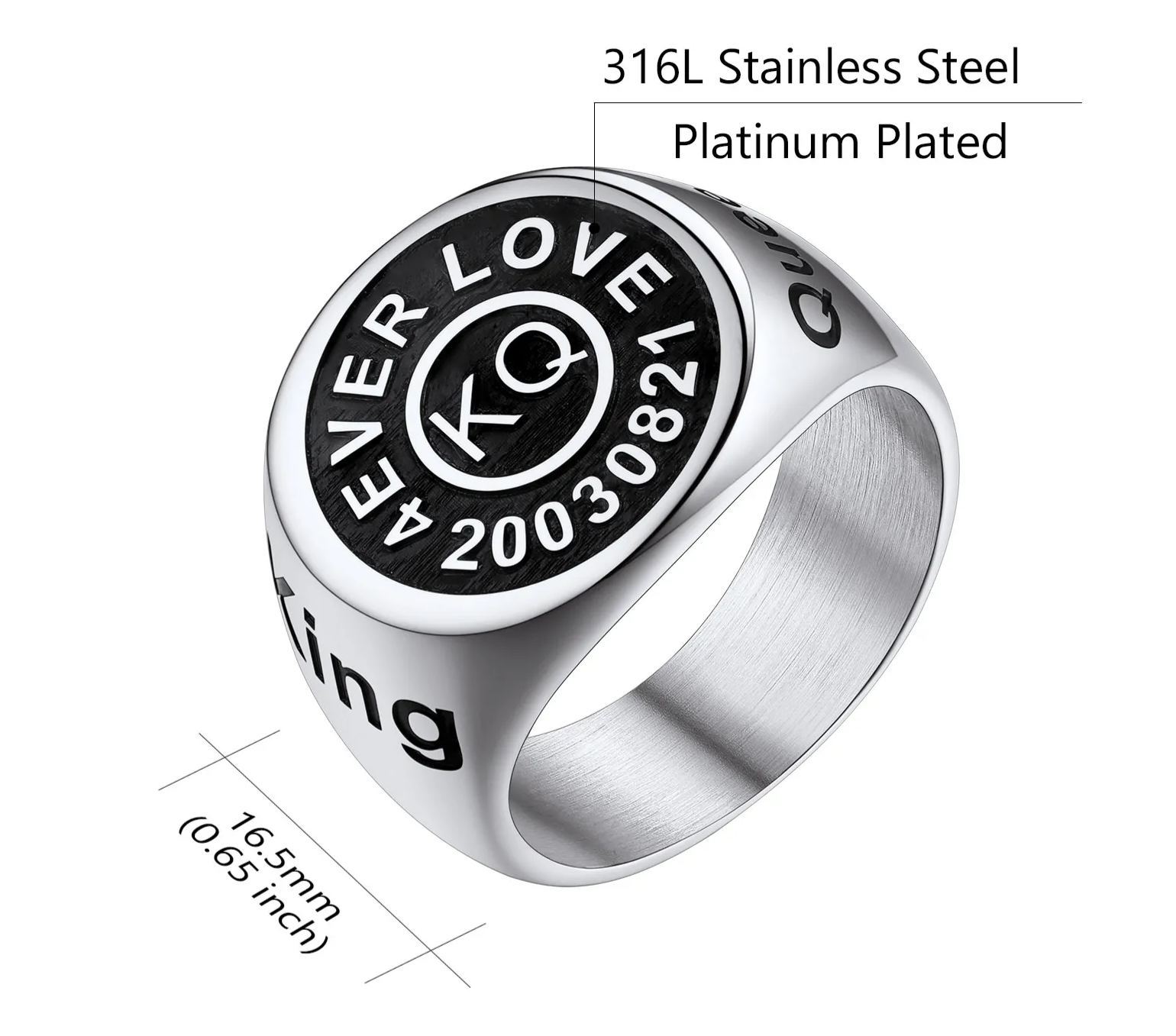 Personalized Engraved Signet Rings for Men detail