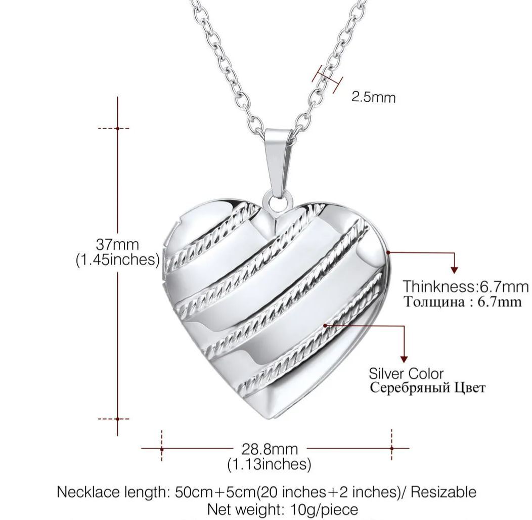 Personalized Photo Heart Locket Necklace for Women detail