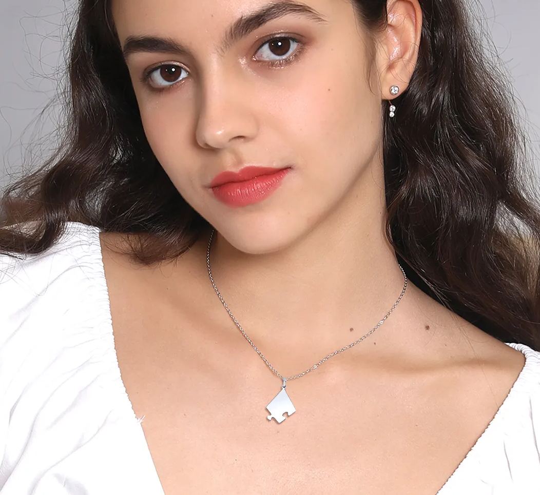 Personalized Name Puzzle Stitching Necklace for Family/Friends model