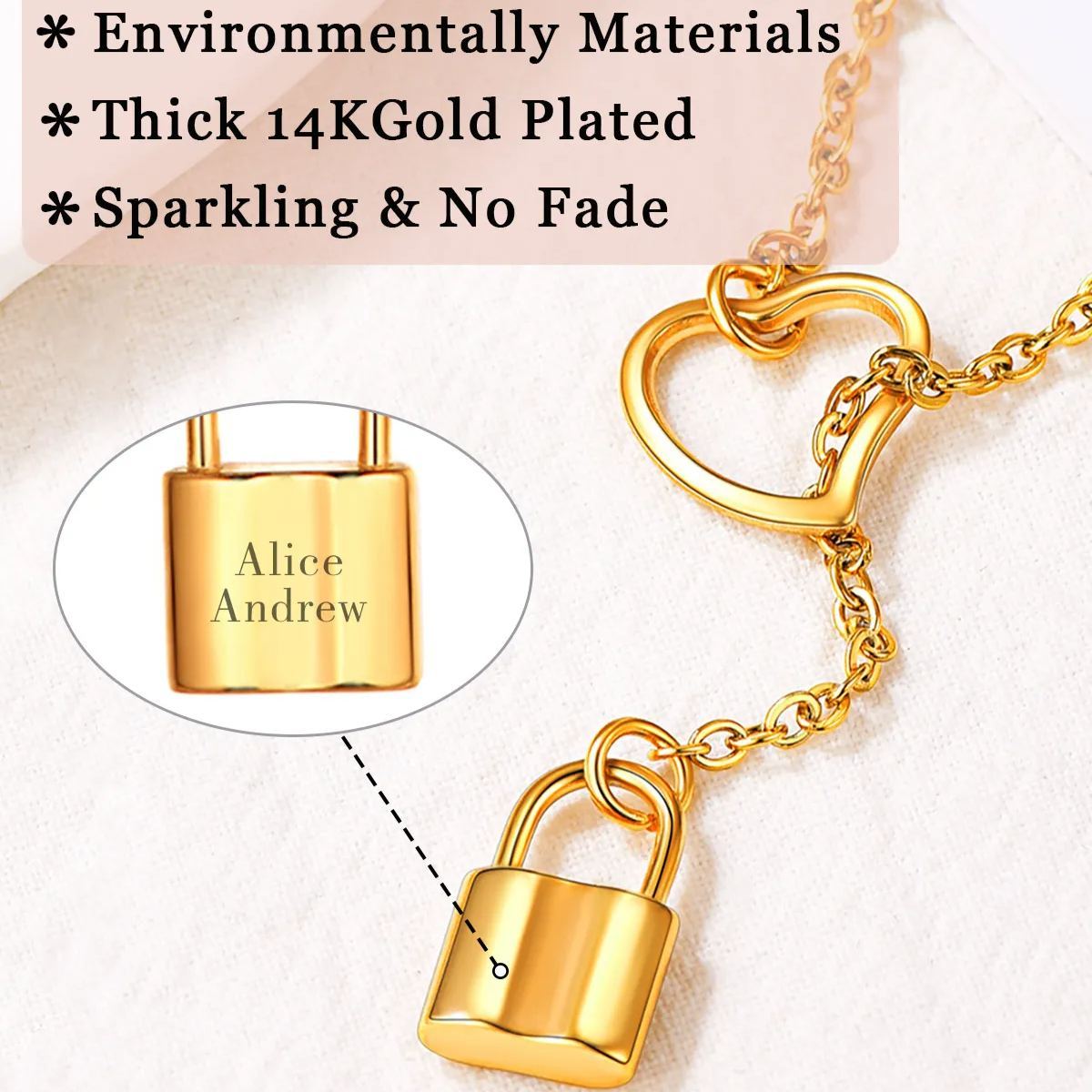  Personalized Engraved Y Lock Necklace for Women
