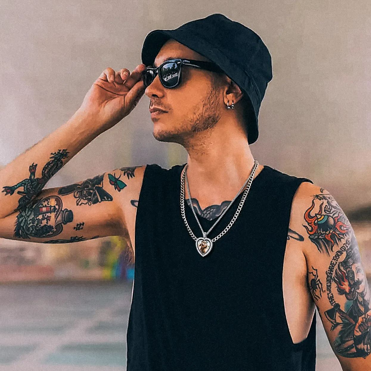 Custom Photo Heart Pendant Necklace  