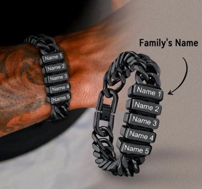 Personalized Name Engraved Beads Bracelet for Men 