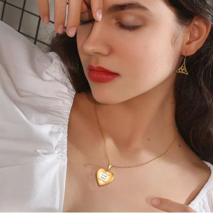 Personalized Locket Necklace with Pictures for Women model