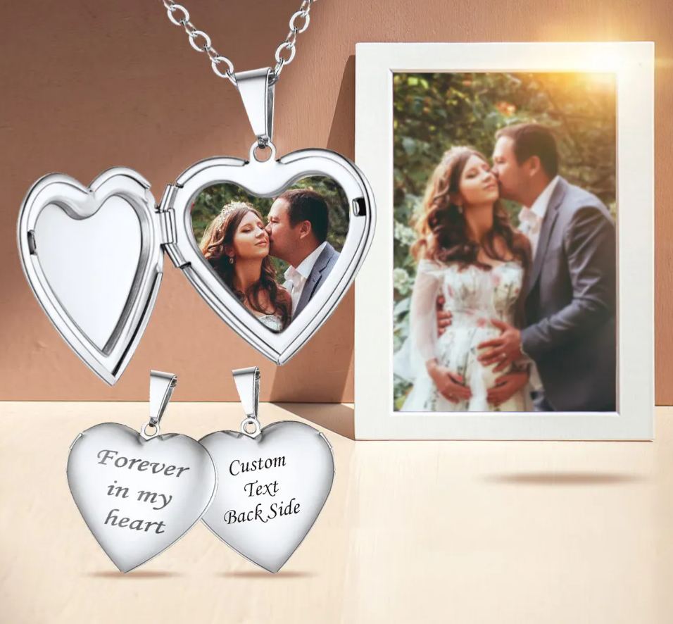 Personalized Heart Locket Necklace  for Women