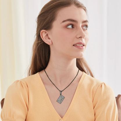 Custom Photo Necklaces for Women Envelope Pendant with Zirconia Stone model