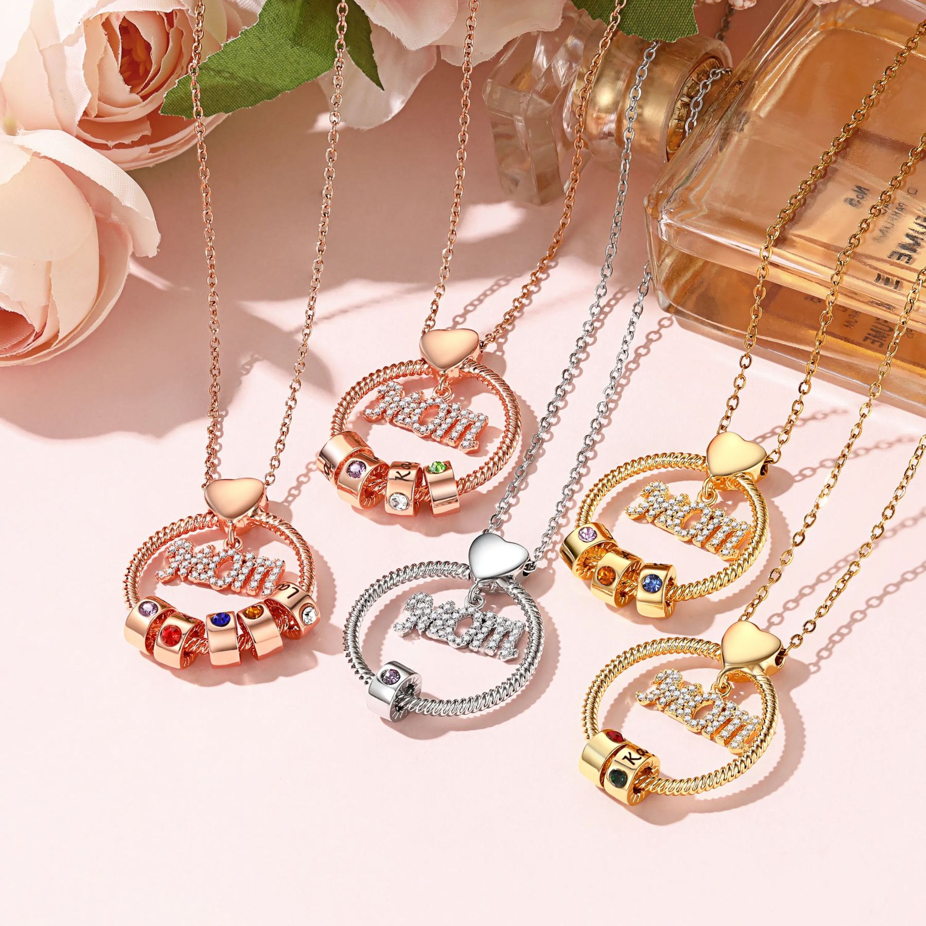Personalized Name Birthstone Necklace for Mom collection