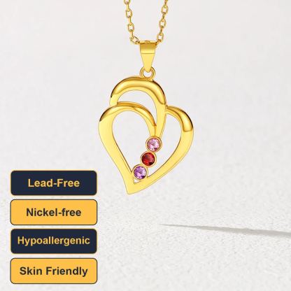 Personalized Family Heart Birthstone Necklace scene
