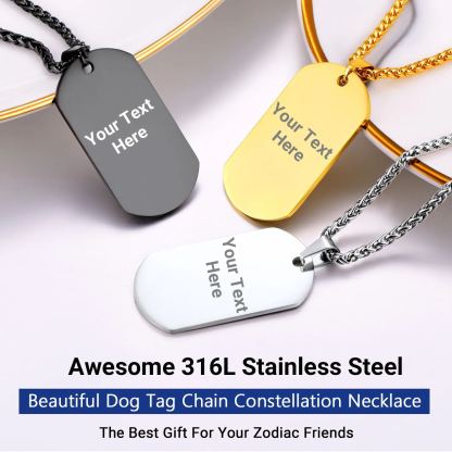 Personalized Engraved Double Sided Military Dog Tag Necklace