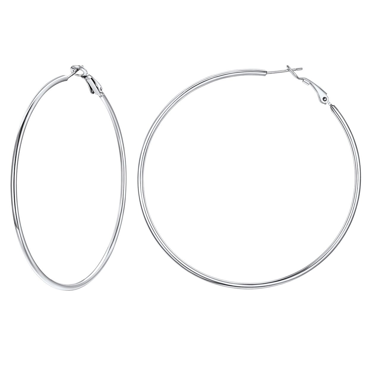 Stainless Steel Round Hoop Earrings For Women 