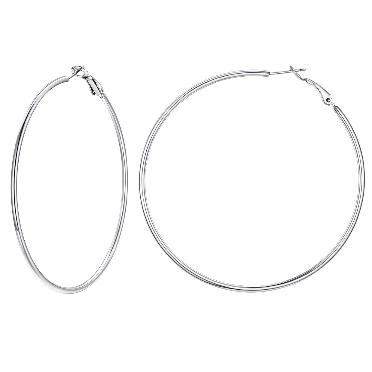Stainless Steel Round Hoop Earrings For Women 