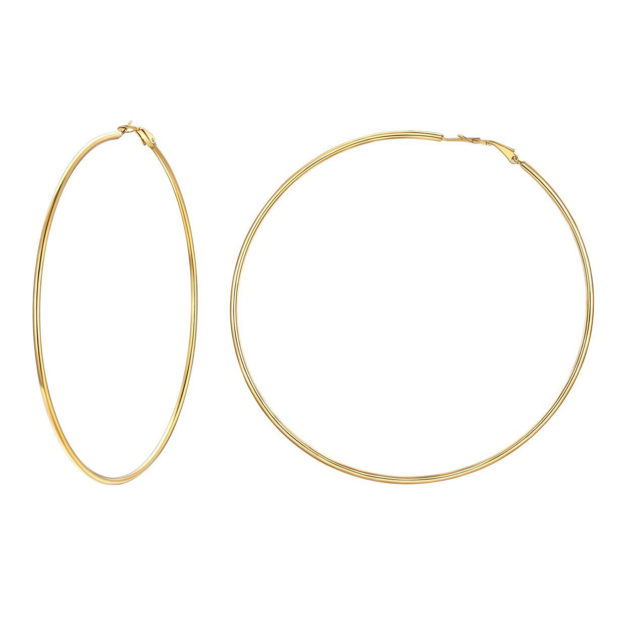 Stainless Steel Round Hoop Earrings For Women 