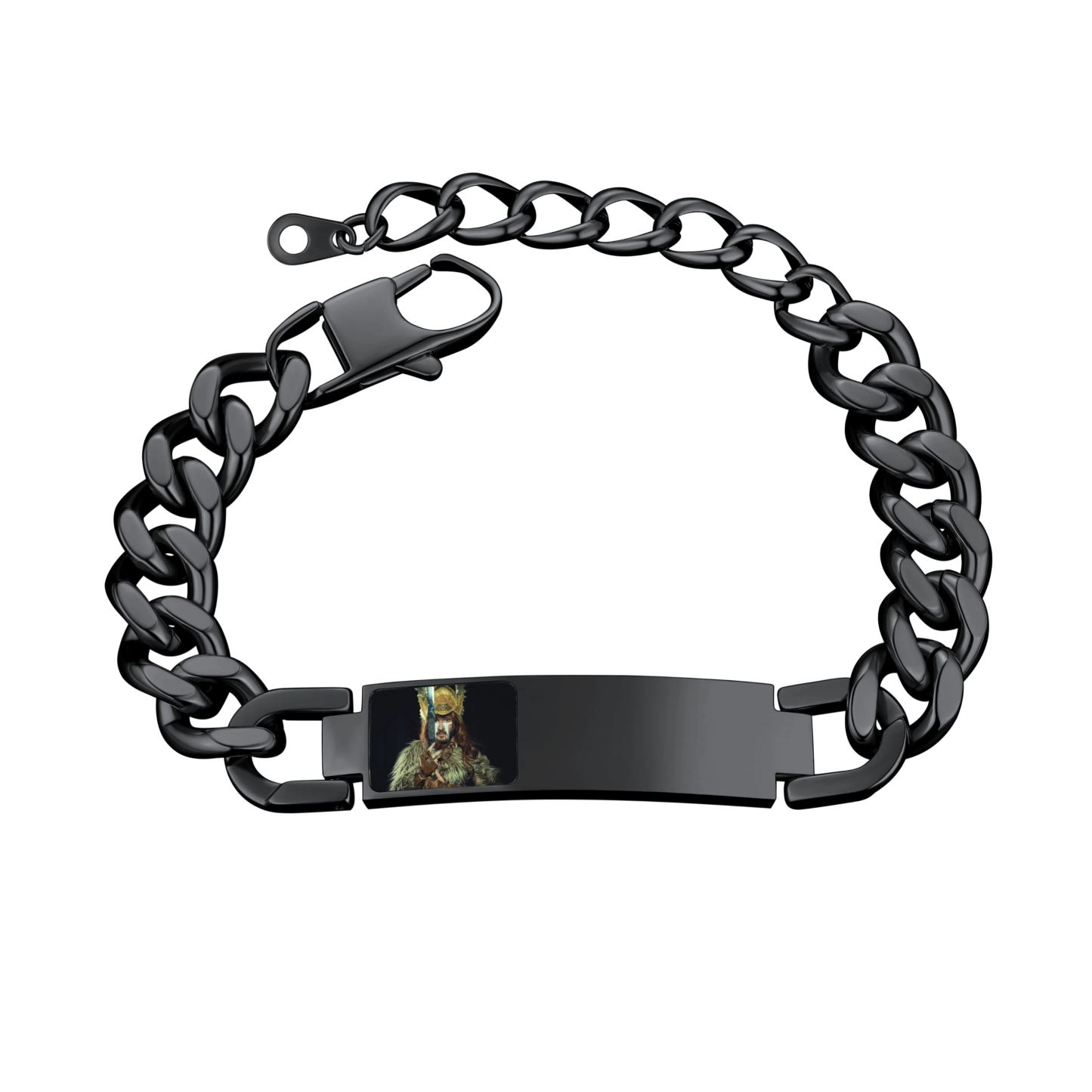 Personalized Nameplate Cuban Link Chain Bracelet with Picture Gift for Men