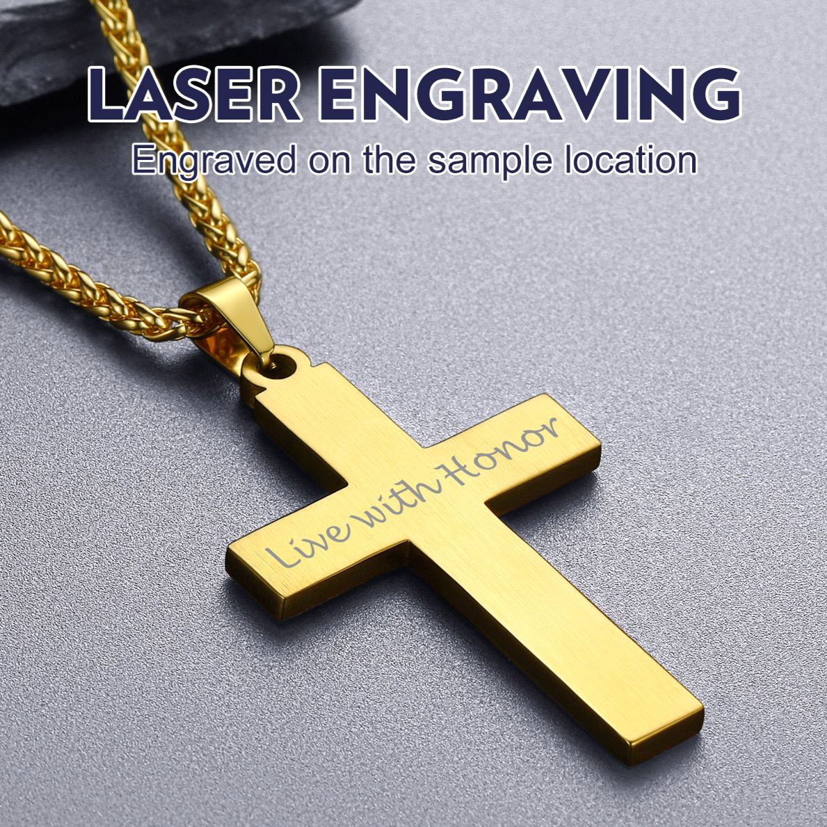 American Flag Cross Pendant Necklace for Men Women 4th of july necklace