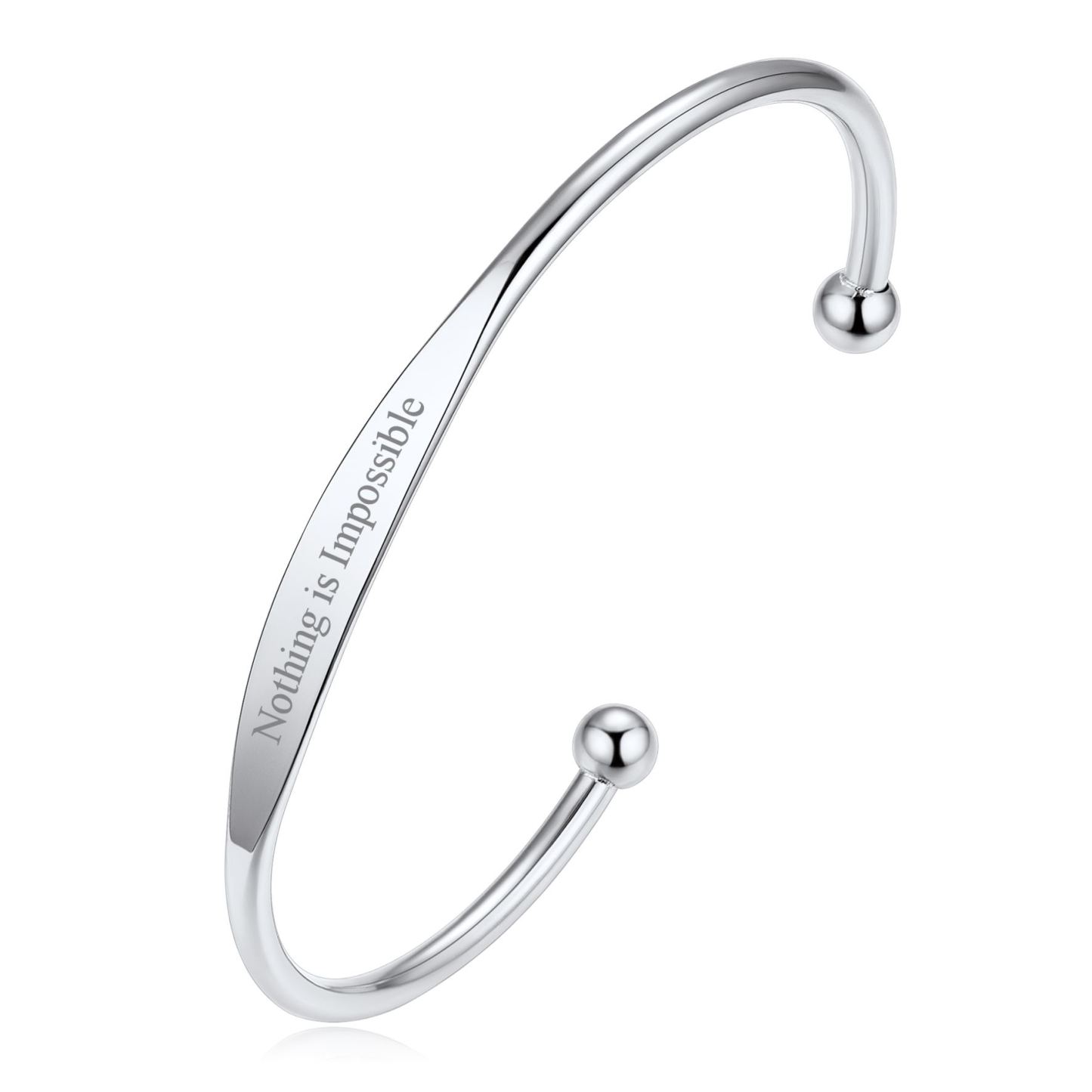 Personalized Engraved Name Cuff Bracelets Women silver
