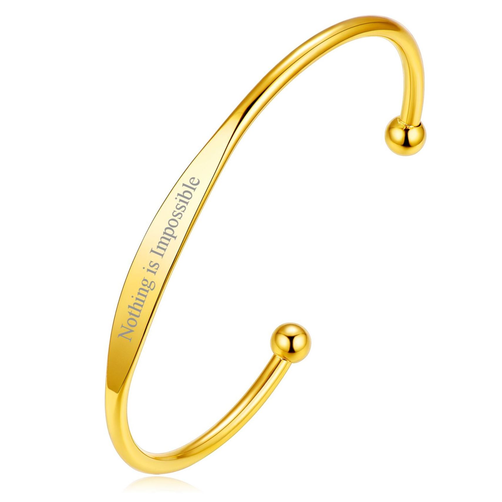 Personalized Engraved Name Cuff Bracelets for Women gold
