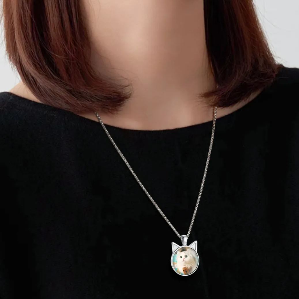 Personalized Cat Photo Necklace
