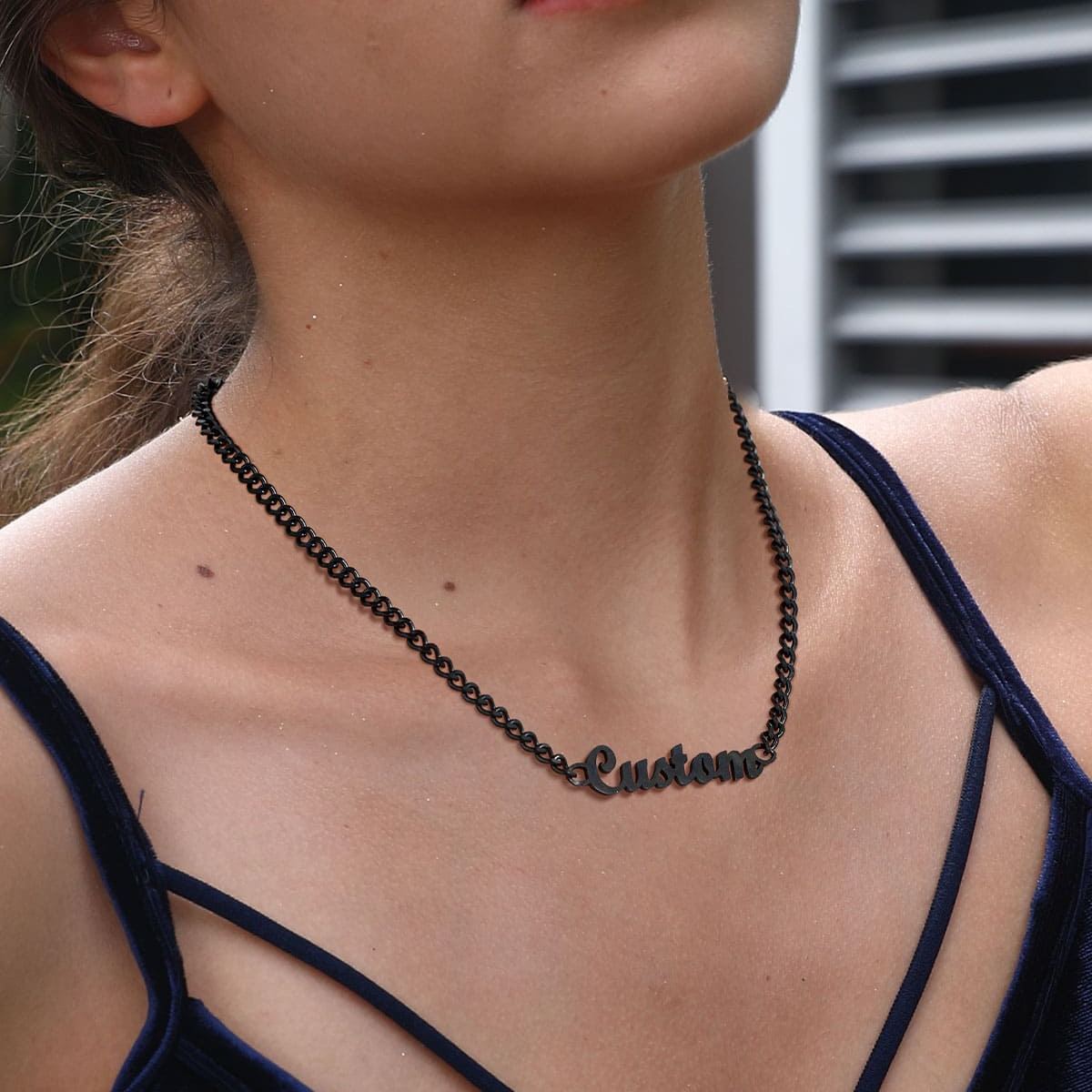 Custom Name Layered Chain Necklace Jewelry Gift 