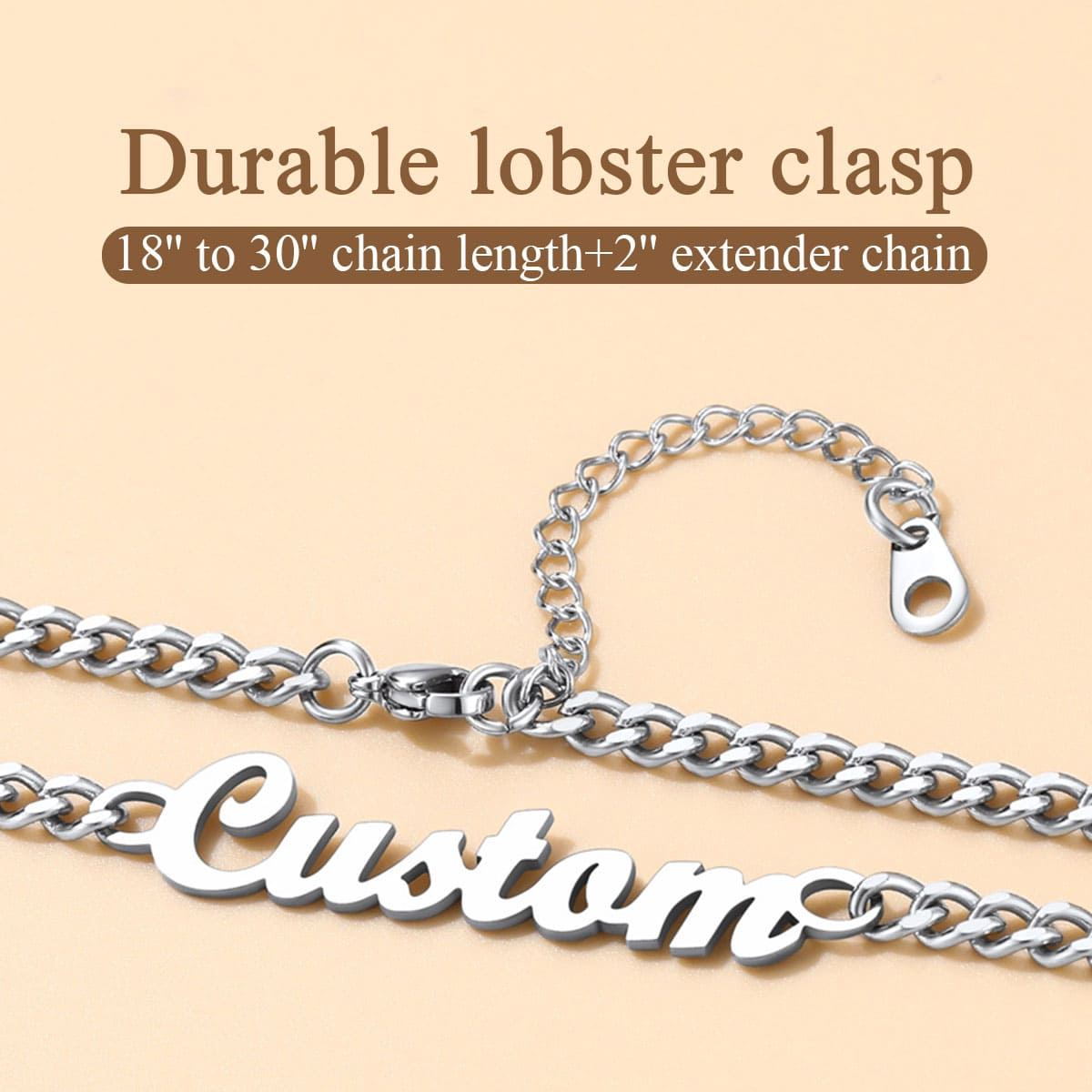 durable Name Layered Chain Necklace Jewelry Gift for Women