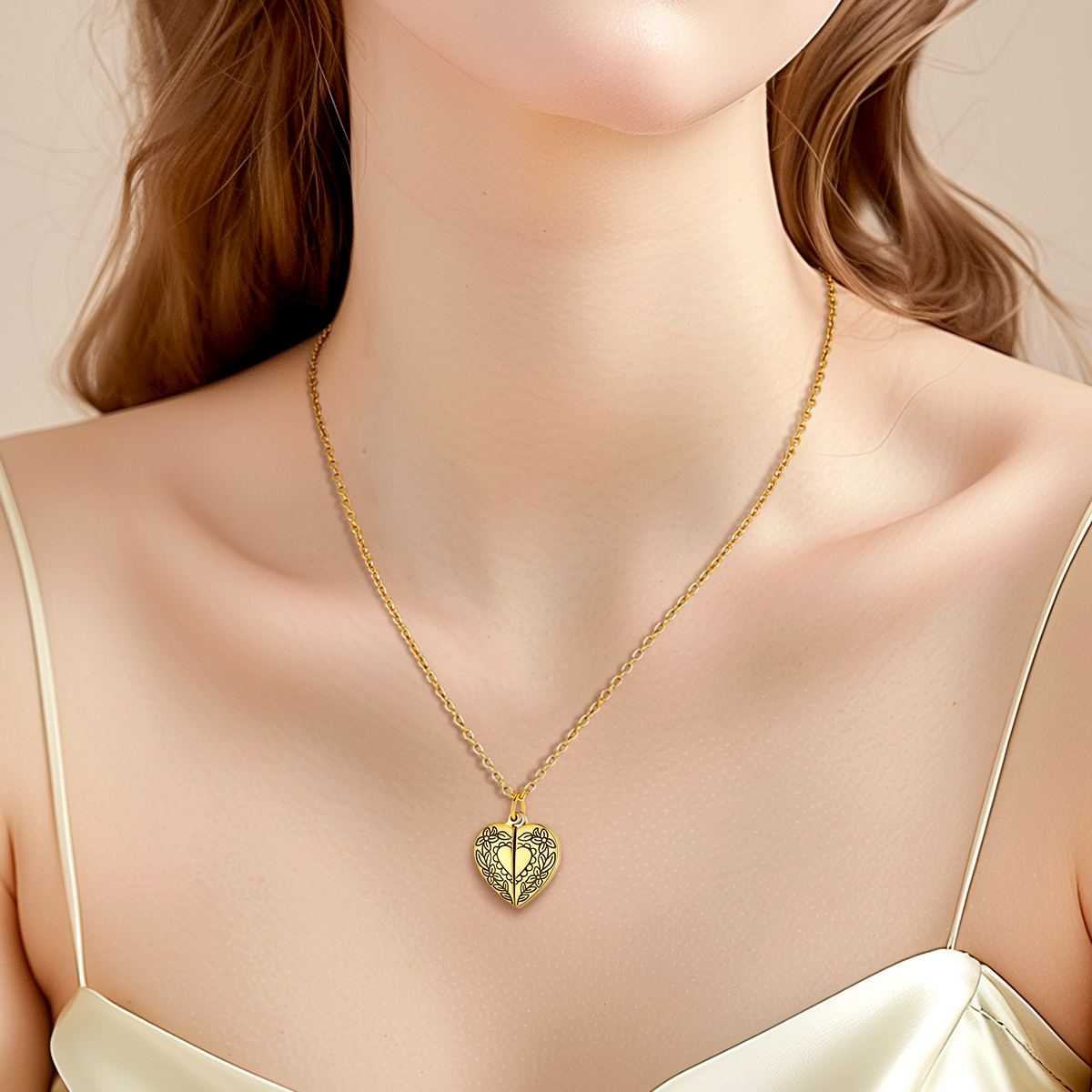 Personalized Photo Heart Locket Necklace 