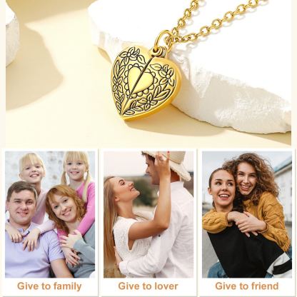 Personalized Photo Heart Locket Necklace gift for women