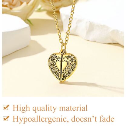 Personalized Photo Heart Locket Necklace detail