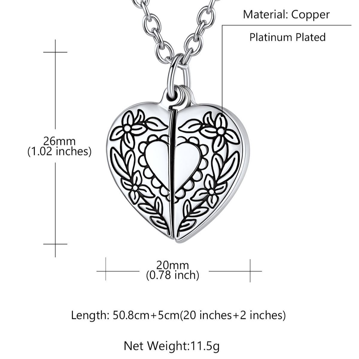 Personalized Photo Heart Locket Necklace with Sunflower size