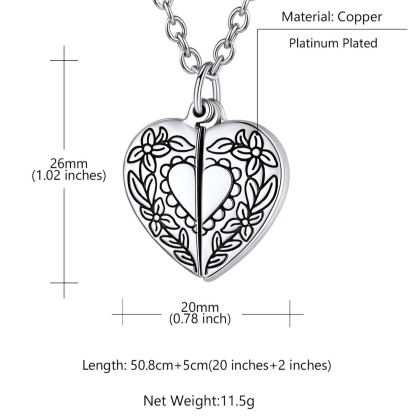 Personalized Photo Heart Locket Necklace with Sunflower size