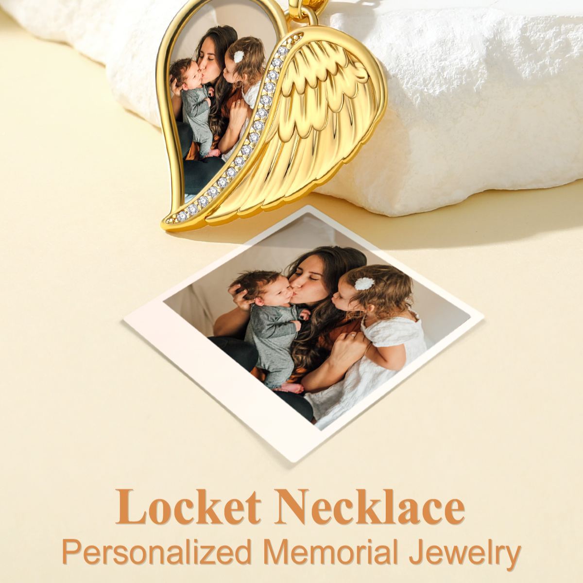 Personalized Heart Wings Necklace memorial jewelry