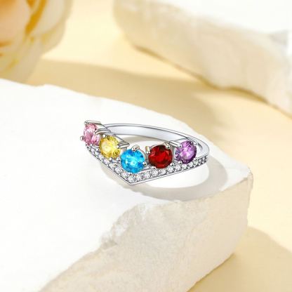 Birthstone Family Rings for Women 925 Sterling Silver