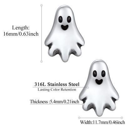 Halloween Ghost Stud Earrings size