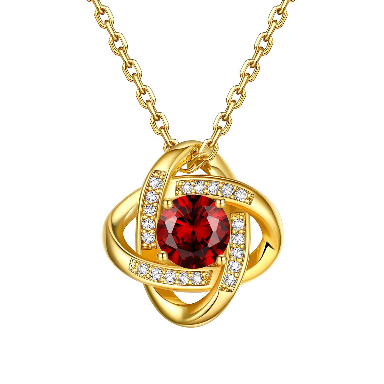 Love Knot Birthstone Necklace for Women