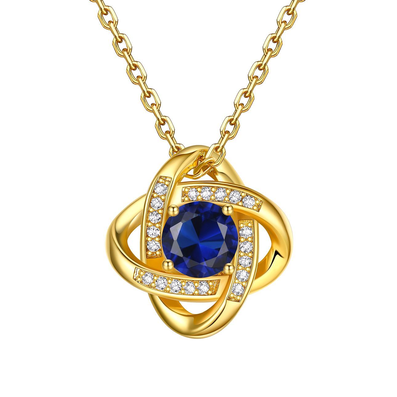 Love Knot Birthstone Necklace for Women