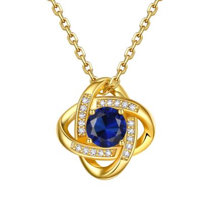 Love Knot Birthstone Necklace for Women