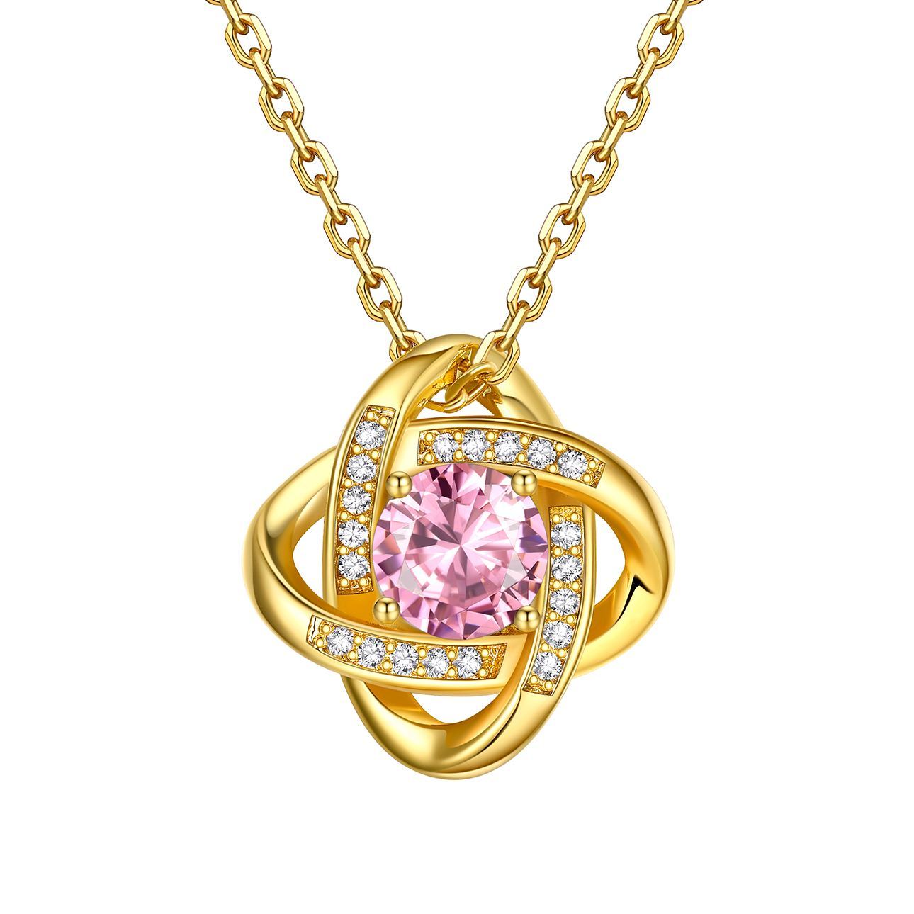 Love Knot Birthstone Necklace for Women