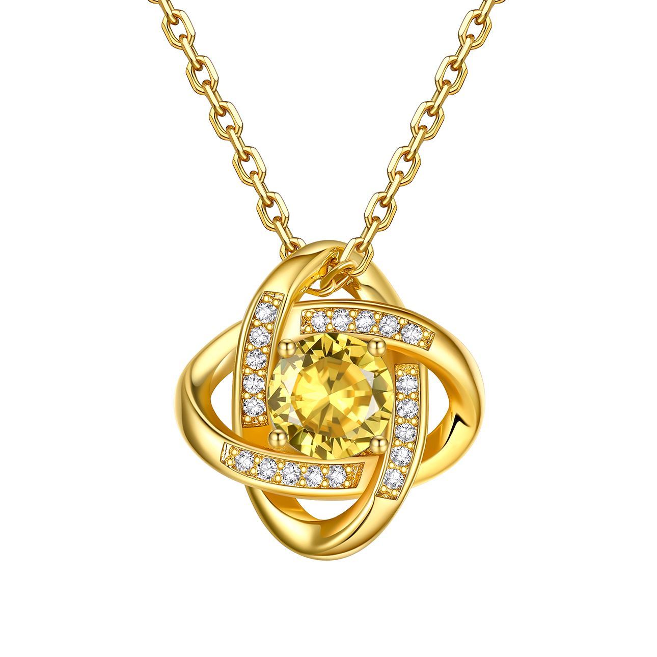 Love Knot Birthstone Necklace for Women