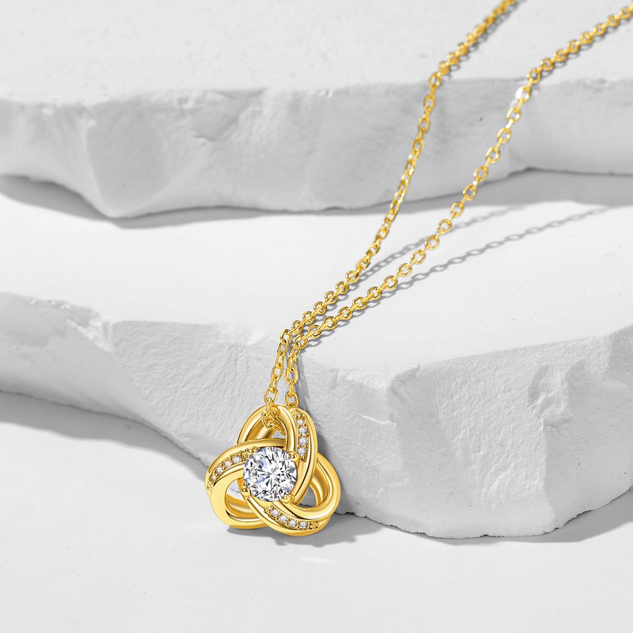 Birthstone Love Knot Necklace for Women