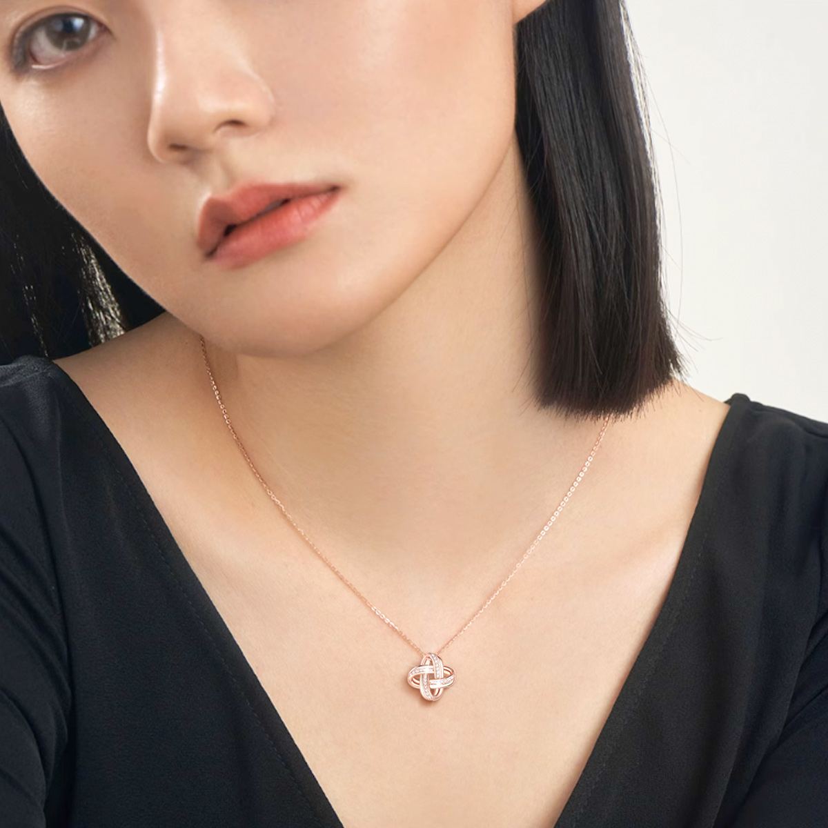 Triple Love Knot Necklace for Women